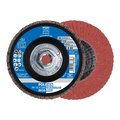 Pferd 4-1/2" x 5/8-11 Thd. POLIFAN® Flap Disc - A-COOL SG INOX+ALU, Aluminum oxide, 60 Grit, Flat 62374